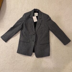 Everlane Oversized Blazer, gray houndstooth, tags on